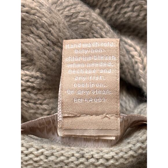 Banana Republic Cable Cowl Sweater Small Italian Yarn Cashmere Blend Light Gray - Picture 7 of 8